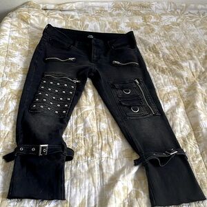 Social Collision Rock Punk Gothic Black Jeans 36